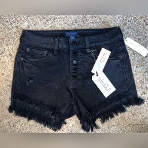 Just USA Midnight Black Frayed Shorts